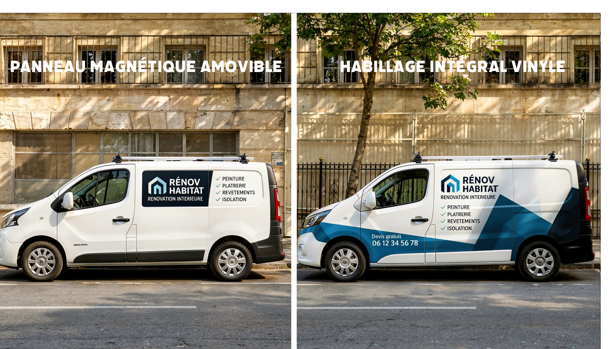 Panneau magnétique ou adhésif covering : deux solutions de marquage véhicule professionnel.